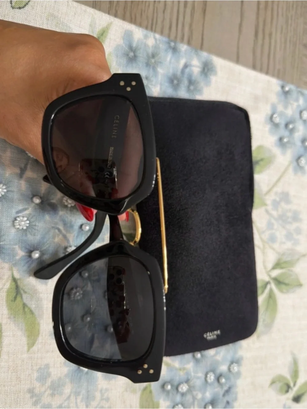 Black  Sunglasses with Gold Bridge